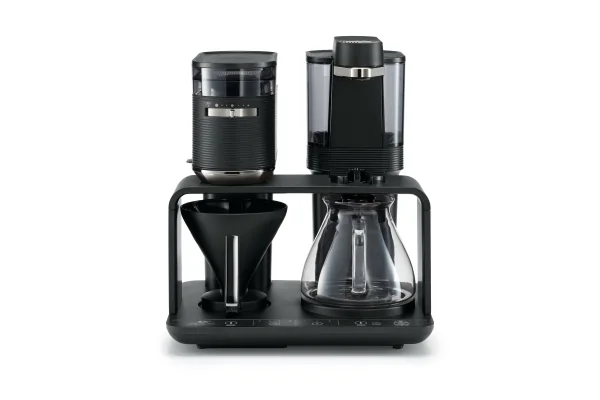 Melitta 1024-01, Suodatinkahvinkeitin, Kahvipavut, Sisäänrakennettu jauhin, 1515 W, Musta, Hopea