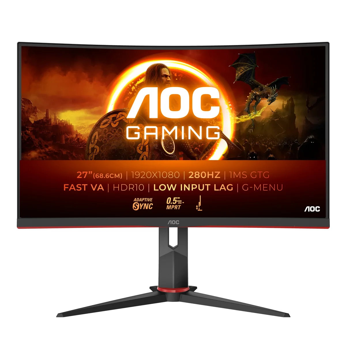 AOC C27G2Z3/BK 27" Full HD, VA -kaareva pelinäyttö