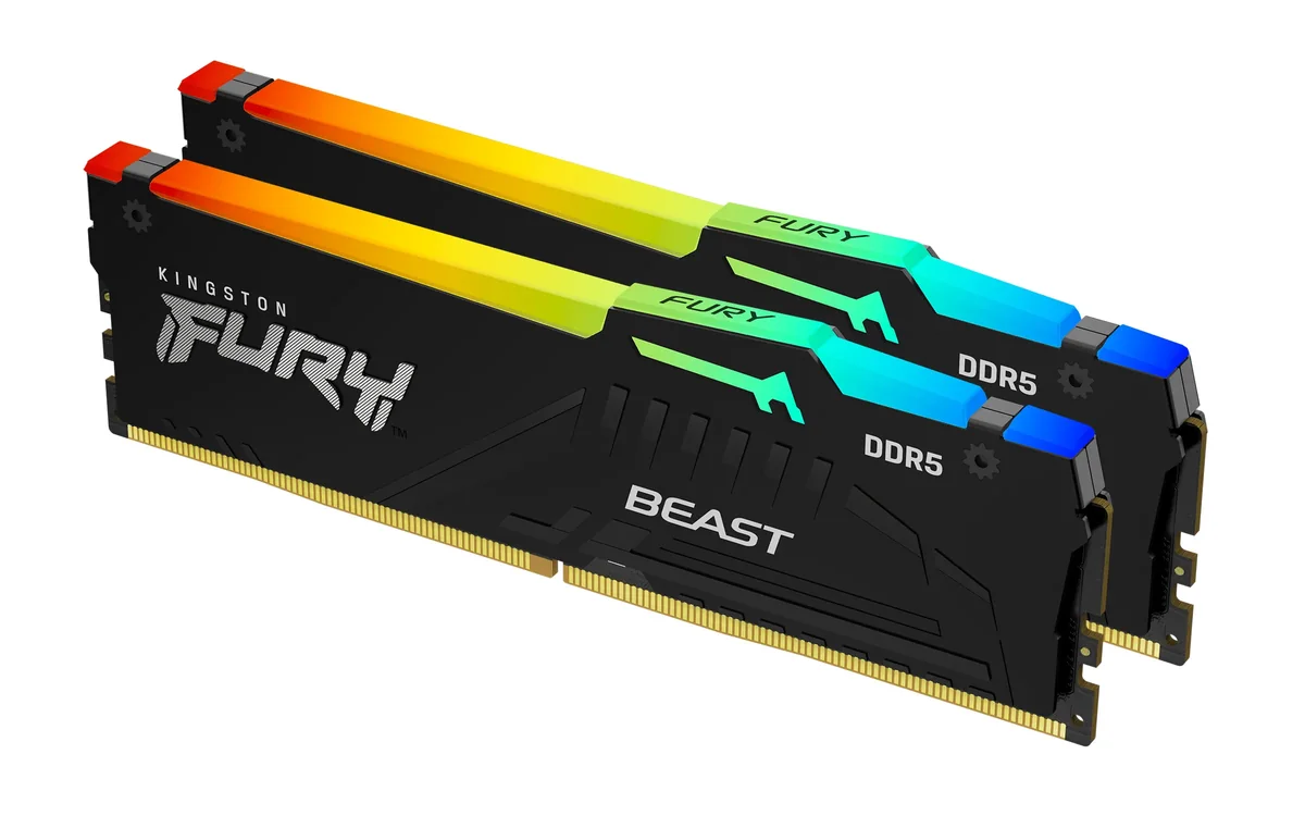 Kingston FURY Beast RGB 32 Gt (2 x 16 Gt) DDR5 6400 MHz, CL32 -muisti (EXPO)