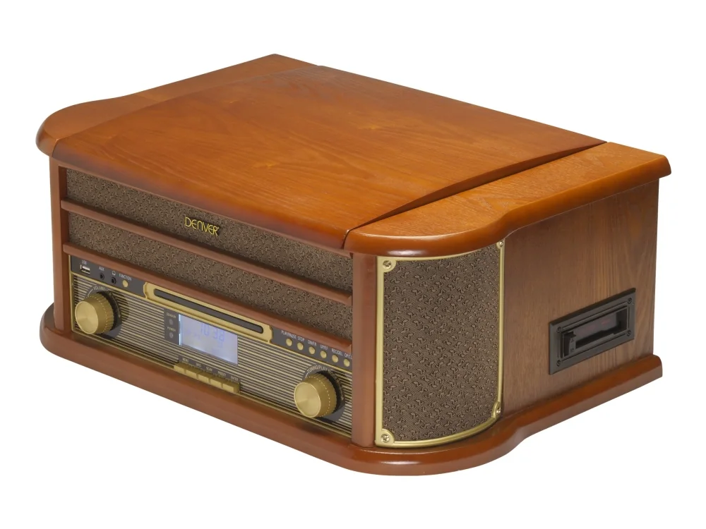 DENVER MRD-51 - Retro äänijärjestelmä - LP - CD - FM - DAB - Wood - Levysoitin