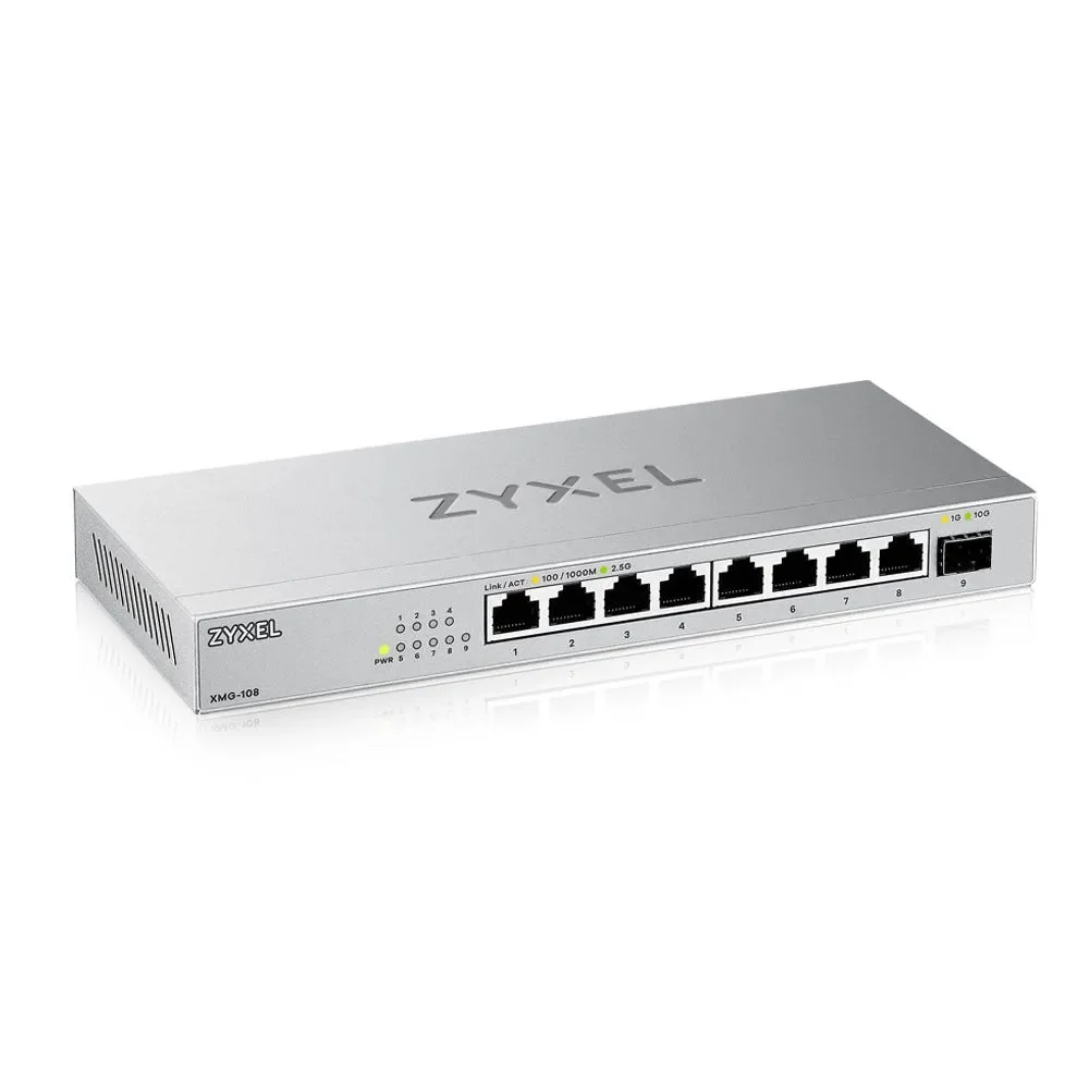 Zyxel XMG-108-ZZ0101F - Hallitsematon työpöytäkytkin, hopea