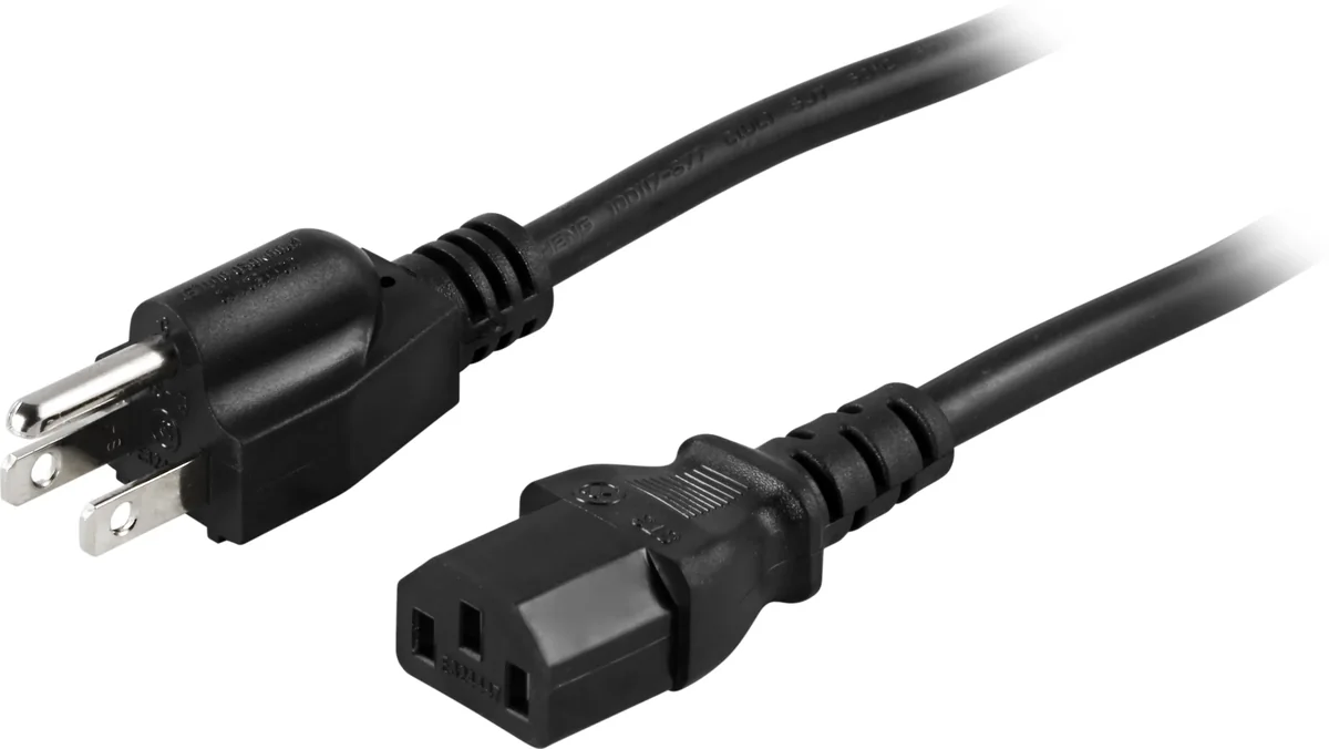 Deltaco Del-109us 2m Iec C13 Nema 5-15 Musta
