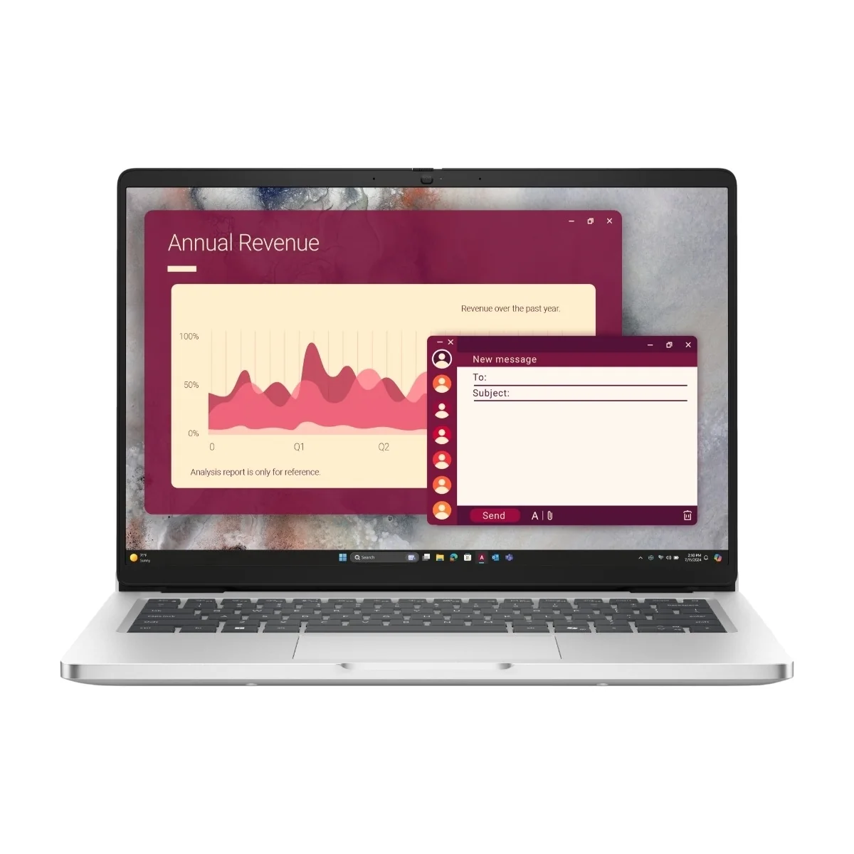 Dell Pro 14 PC14250 - Intel Core Ultra 5 - 235U / jopa 4.9 GHz - vPro Enterprise - Win 11 Pro - Intel Graphics - 16 Gt RAM - 512 GB SSD NVMe - 14 IPS 1920 x 1200 (Full HD Plus) - Gigabit Ethernet - Wi-Fi 6E - platinan hopea - BTS - sekä 1 vuoden Bas 14 tuuman yrityskannettava