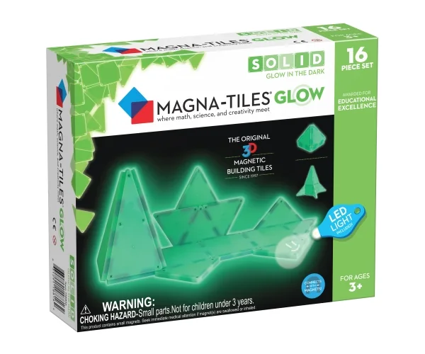 Magna-Tiles Glow 16-Piece Magnetic Building Set