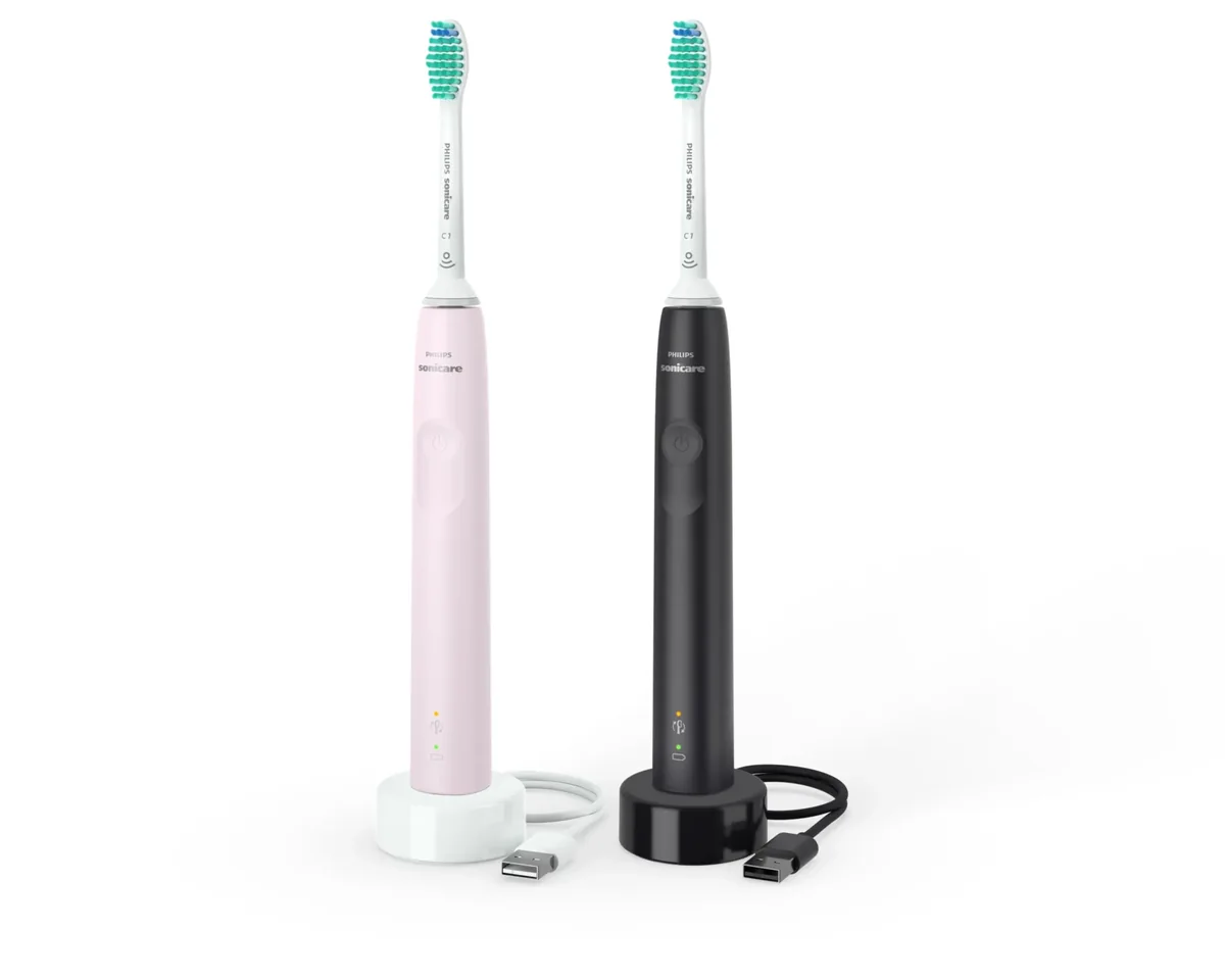 Philips HX3675 Sonicare 3100 -sarjan sähköhammasharjasetti - musta ja ruusunpunainen