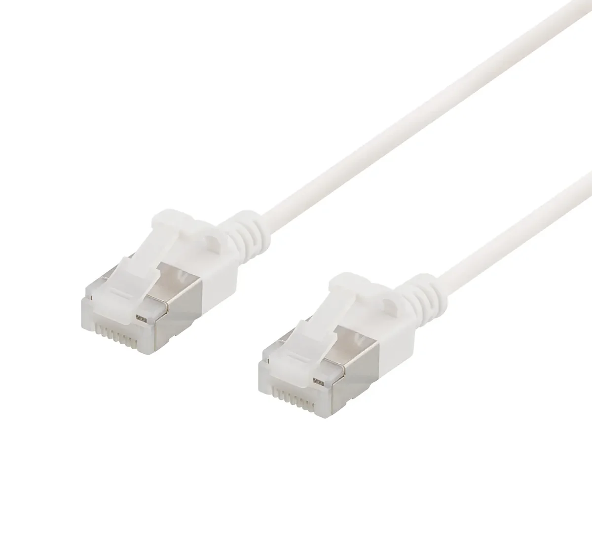 Deltaco U/FTP Cat6a laitekaapeli, ohut, läpimitta 3,8mm, 5m, valkoinen, 5 m, Cat6a, U/FTP (STP), RJ-45, RJ-45, Valkoinen