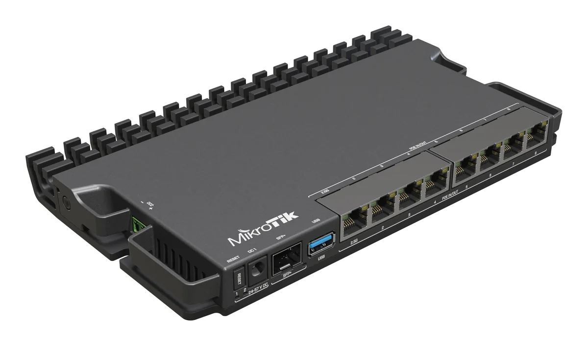 MikroTik RB5009UPR+S+IN -reititin, PoE, musta