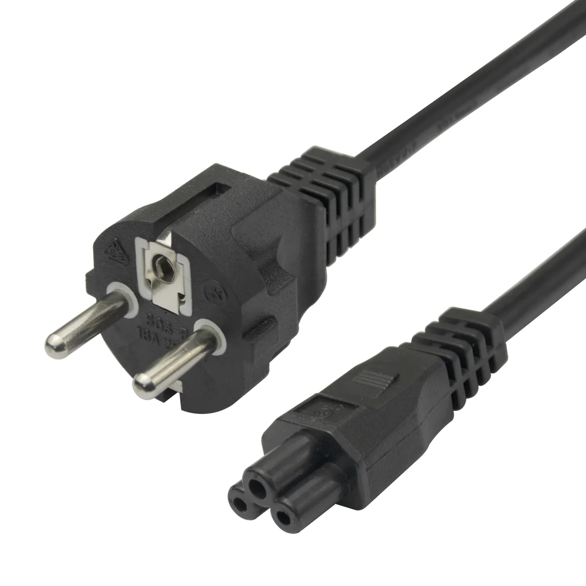 DELTACO CEE 7/7 - IEC 60320 C5, 1,5 metriä - Virtajohto, Musta