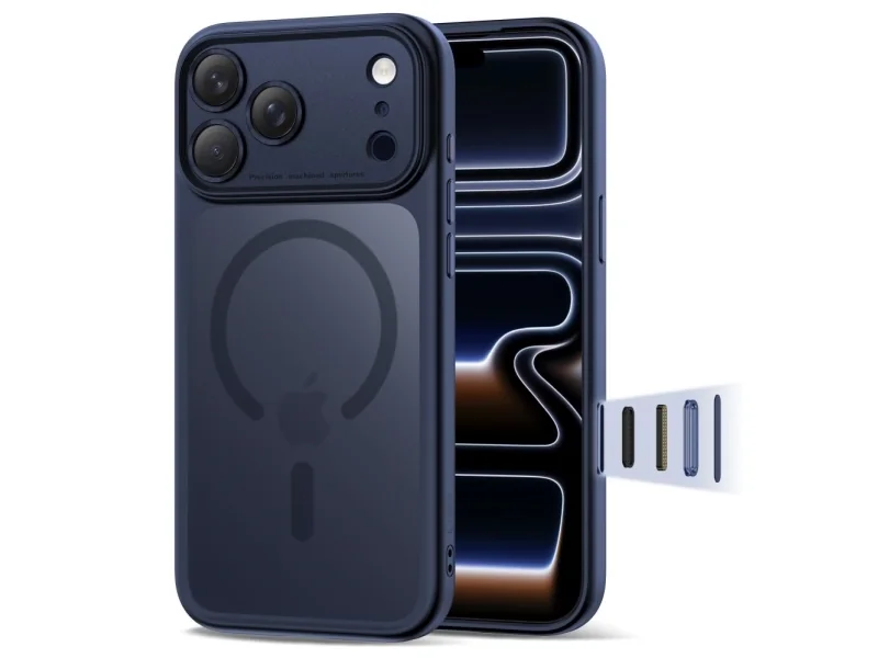 Tech-Protect Magpeak Magsafe CC Case for iPhone 17 Pro - Navy Matte