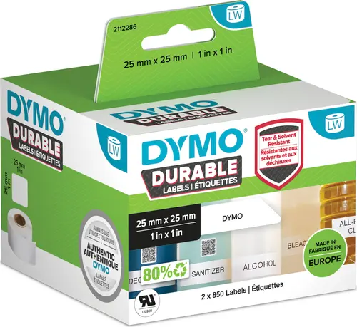 Dymo Tarrat Durable Multi-purpose 25 X 25 Mm 850 Kpl, 2-pack