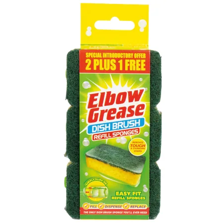 Elbow Grease Dish Brush Refill Sponges - 3 kpl