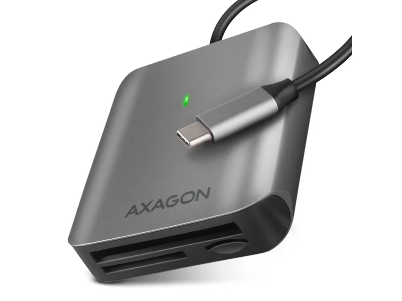 Axagon CRE-S3C, MMC, MMC Mobile, MicroSD (TransFlash), MicroSDHC, MicroSDXC, MiniSD, MiniSDHC, RS-MMC, SD, SDHC,..., Grå, 312 Mbit/s, Alumiini, Windows 11 / 10 / 8.1 / 8 / 7 (32-Bit, 64-Bit) Windows Server 2016 / 2012 / 2008 (32-Bit, 64-Bit)..., FCC, CE, RoHS