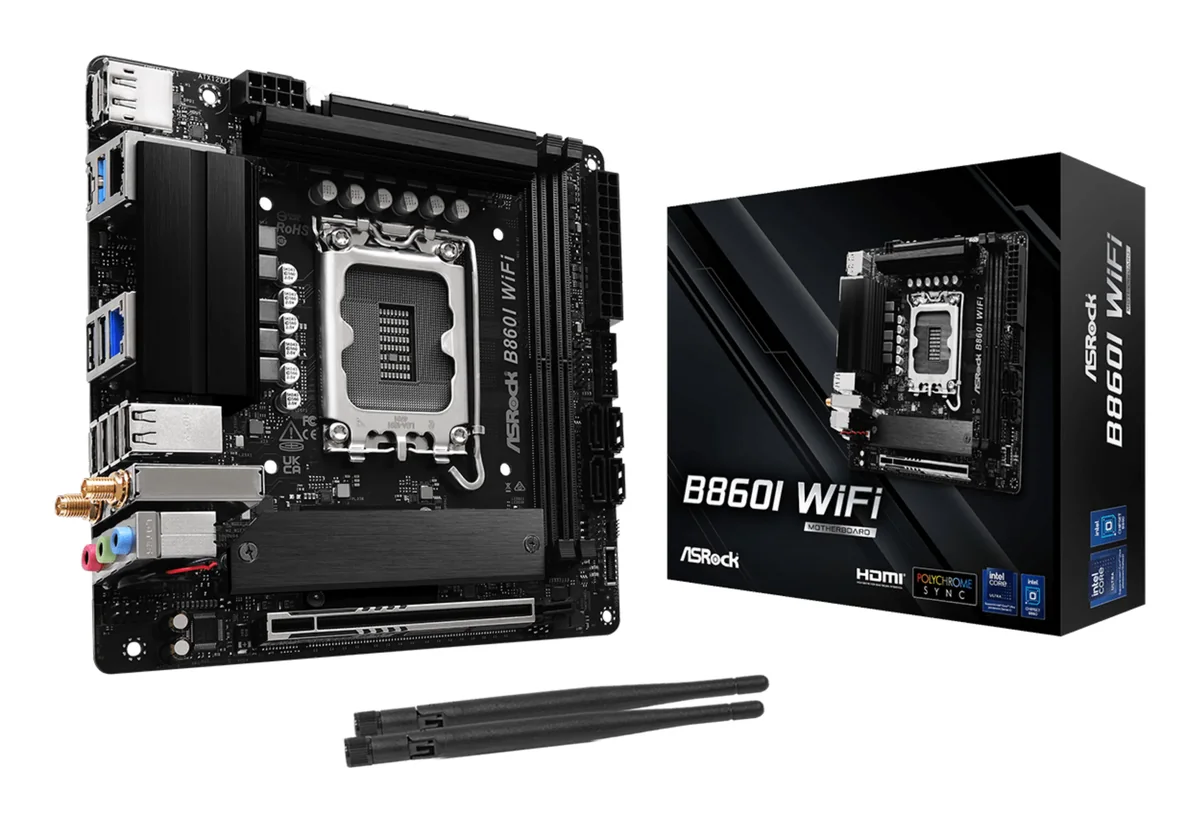 ASRock B860I WiFi Emolevy - Intel B860 - Intel LGA1851 - DDR5 RAM - Mini-ITX