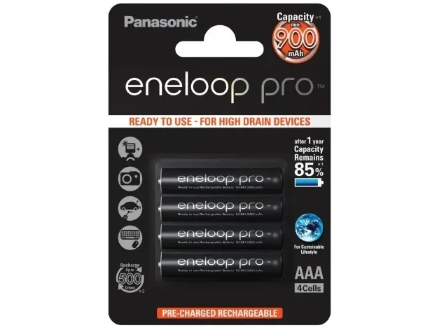 Panasonic Eneloop Pro BK-4HCDE/4BE - Battery 4 x AAA - (rechargeable) - 930 mAh