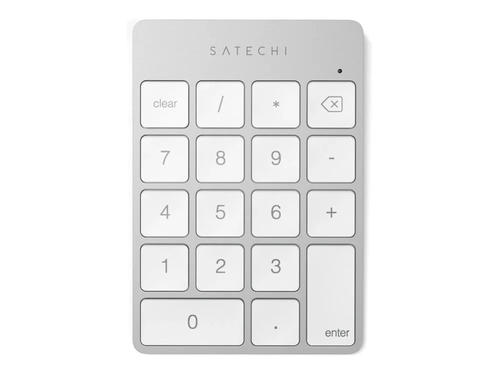 Satechi Slim Wireless Keypad - Compact Bluetooth Keyboard with Long-Lasting Battery and Aluminum Finish - Numeroryhmän - Hopea