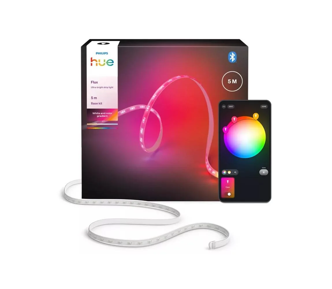 Philips Flux ultra-bright valonauha 5 m, Bluetooth/Zigbee, Valkoinen, Silikoni, Multi, 4800 lm, 48 W