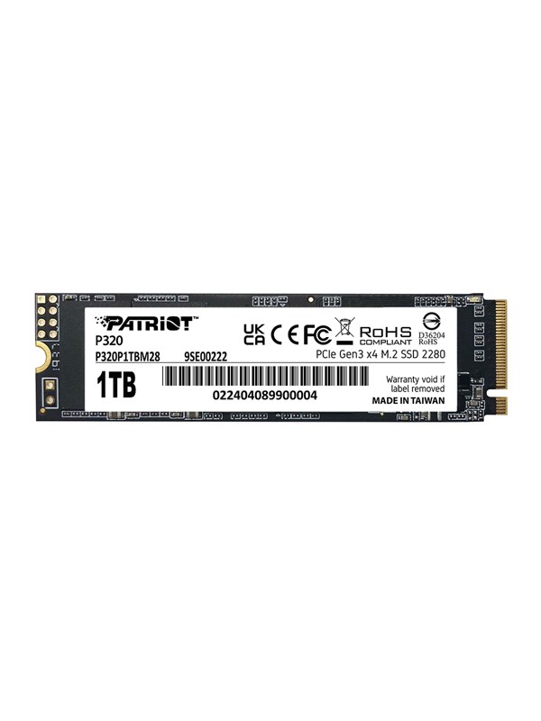 Patriot P320 - SSD - 1 TB - PCIe 3.0 x4 (NVMe)