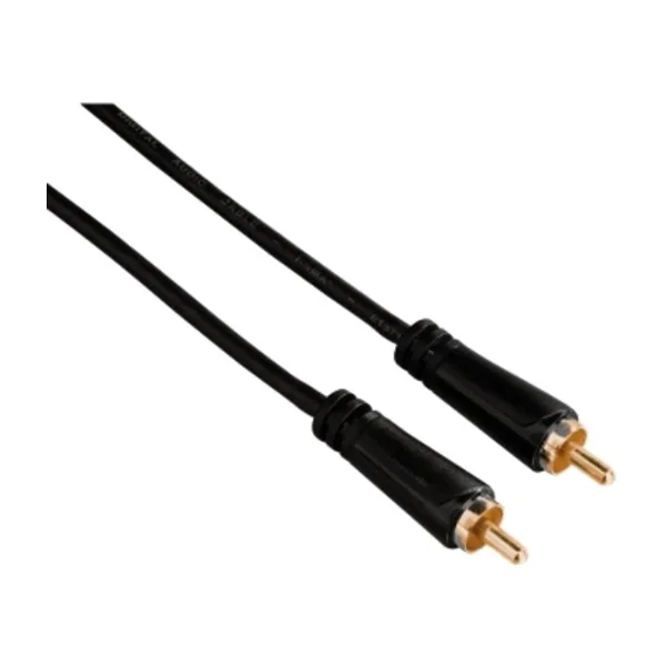 Hama kullattu RCA -audiokaapeli, 1,5 m, musta