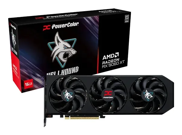 PowerColor Hellhound AMD Radeon RX 9060 XT 16GB GDDR6, Radeon RX 9060 XT, 16 GB, GDDR6, 128 bittiä, 7680 x 4320 pikseliä, PCI Express x16 5.0