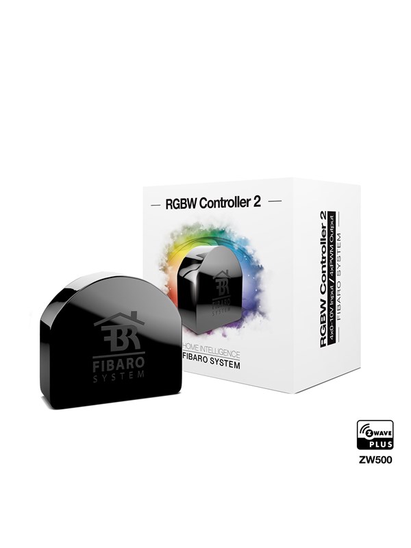 Fibaro RGBW Controller 2 - LED-lyscontroller - trådløs - Z-Wave, Z-Wave Plus - 868.4 MHz, 908.4 MHz, 916 MHz, 921.4 MHz, 869 MHz, 919.8 MHz, 869.85 MHz