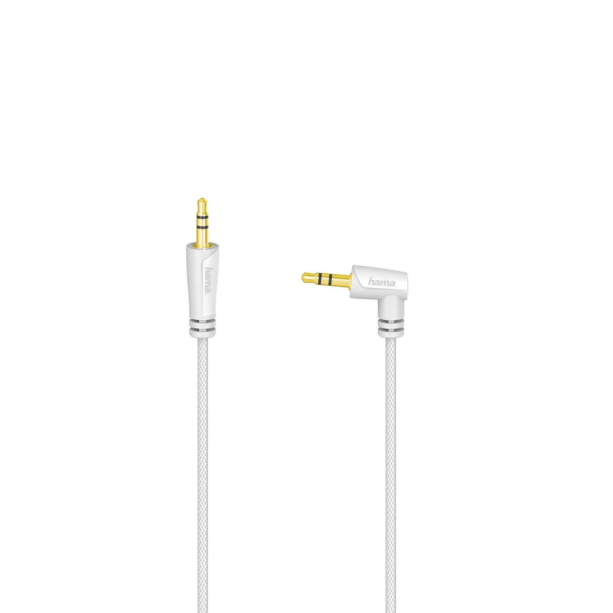 Hama audio johto 3,5mm - 3,5mm 90° kulmassa (valk.)