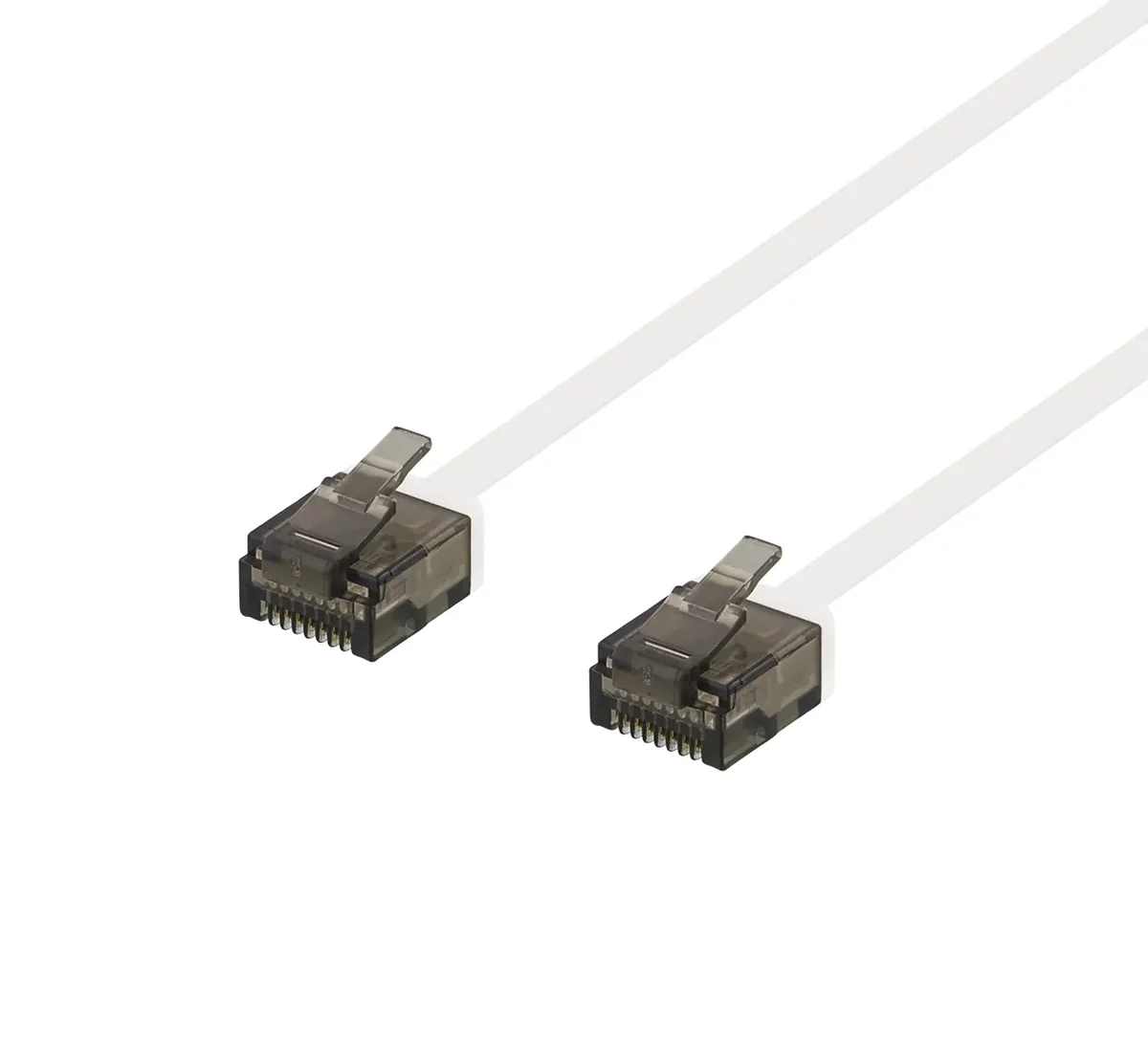 Deltaco Cat6a U/UTP RJ45 0.5m -verkkokaapeli, valkoinen
