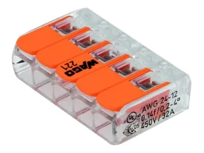 WAGO SAMLEMUFFE 5X0.2-4MM2 TRANSPARANT