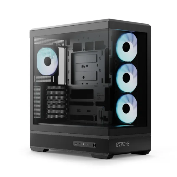 AeroCool P500B Digi -miditornikotelo ikkunalla ja RGB-valaistuksella, musta