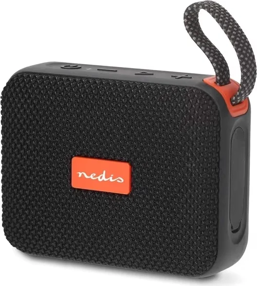 Nedis Bluetooth® Kaiutin | 360 min | Kannettava muotoilu | 10 W | Mono | Etusivu / Kannettava / Ulkokäyttöinen | Musta / Oranssi