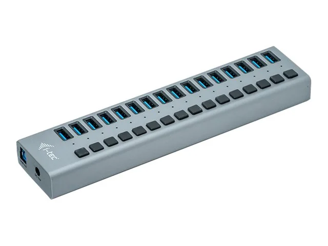 I-Tec USB 3.0 Charging HUB 16 port + Teho Adapter 90 W USB hub - 16 porttia - Harmaa