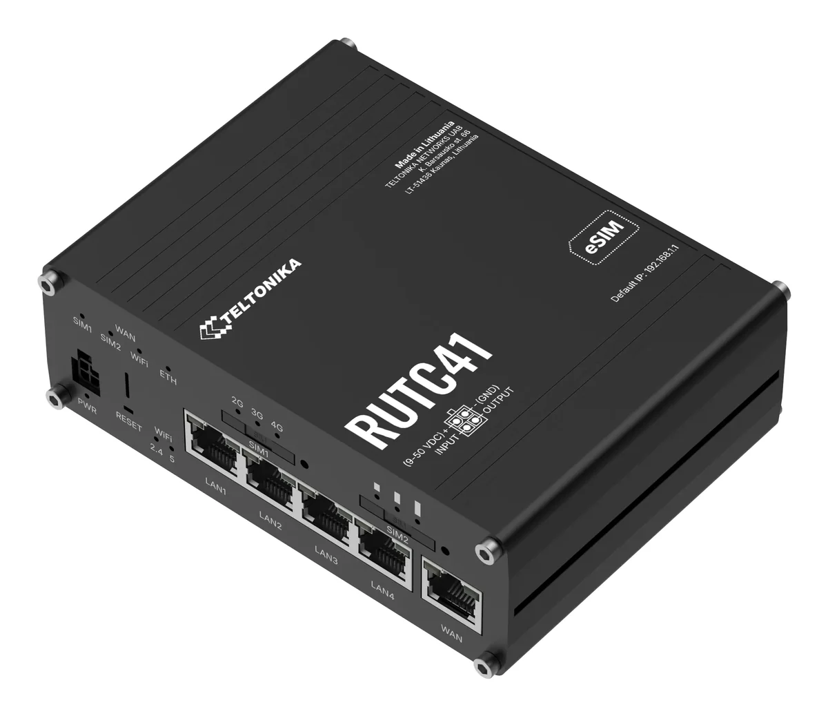 Teltonika RUTC41 -reititin, Wi-Fi 6, Dual-band, 4G, musta