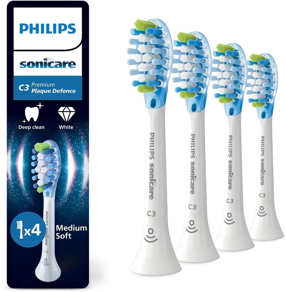 Philips Hammasharjan vaihtopäät Sonicare C3 Premium Plaque Defence HX9044 - replacement brushhead - white