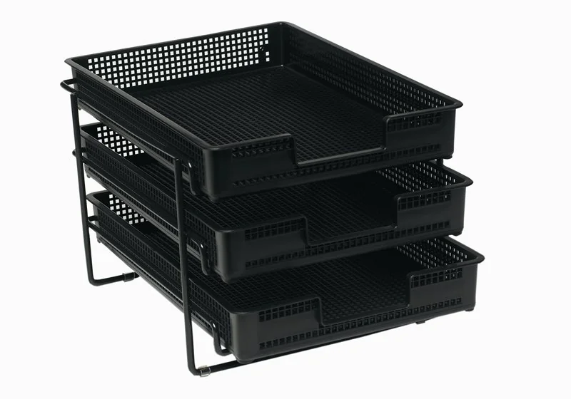 Bantex Orth Reflex Stand With 3 A4 Letter Trays Musta