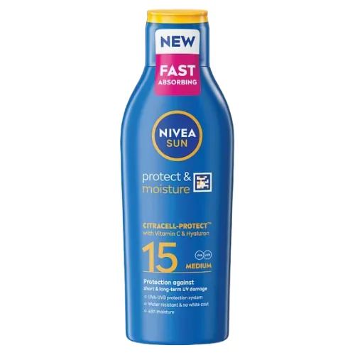 Nivea Sun Protect & Moisture SPF15 Aurinkovoide Keskitasoinen Suoja - 200 ml