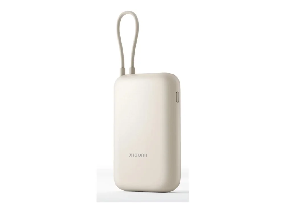 Xiaomi P15ZM - Powerbank - integroitu kaapeli - 10000 mAh - 37 Wh - 22.5 Watt - 3 A - Fast Charge - 2 ulostuloa - 2 ulostuloa (24 pin USB-C, USB) - tan - ruskea väri