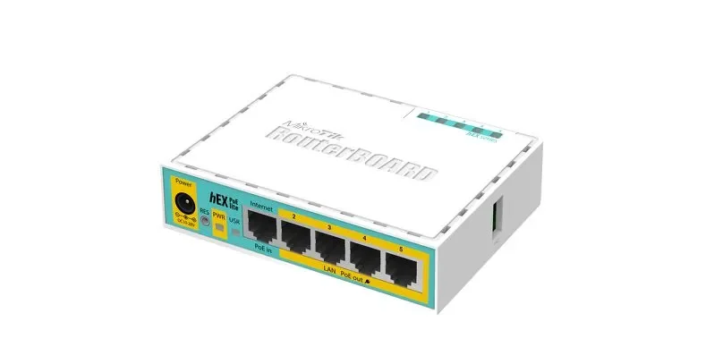 MikroTik hEX PoE lite (RB750UPr2) - Ethernet-reititin, valkoinen