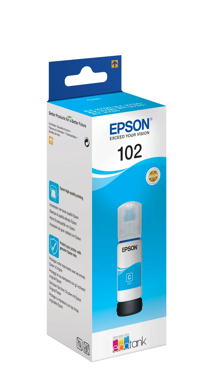 Epson Muste, Syaani, 102, 70 Ml – Et-3700/et-3850