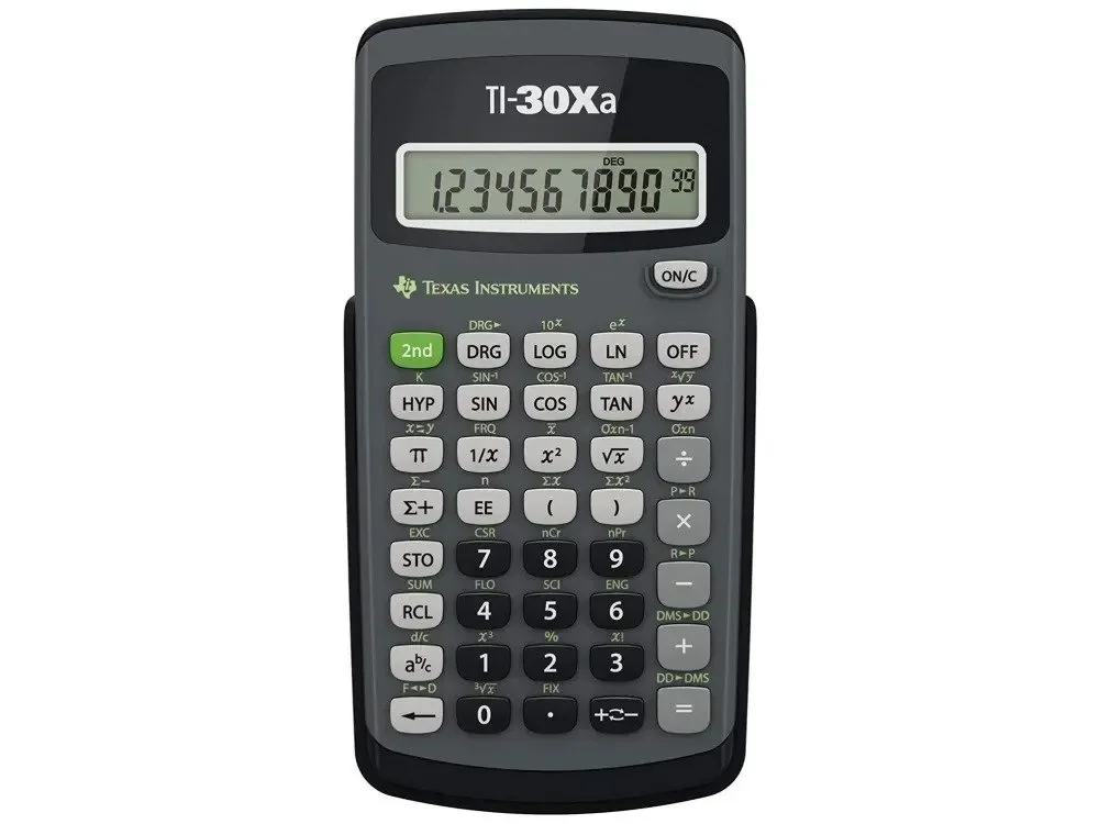 Texas Instruments TI-30Xa 10-numeroinen funktiolaskin - Harmaa