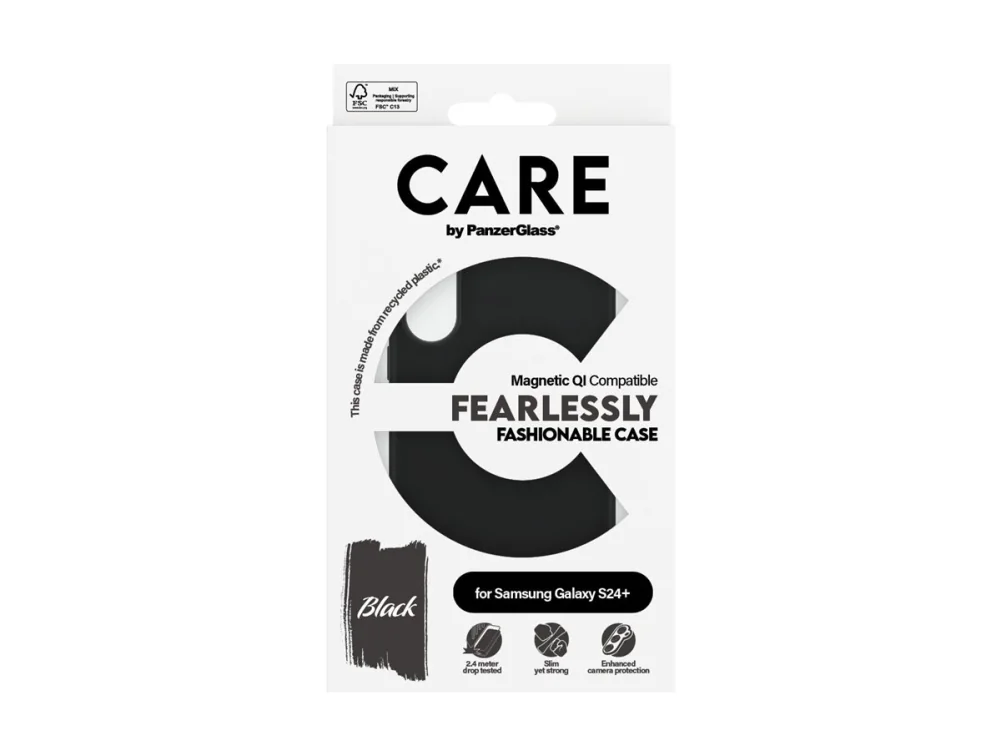 CARE by PanzerGlass Fashionable Case Black w. QI Compatible Samsung Galaxy S24+