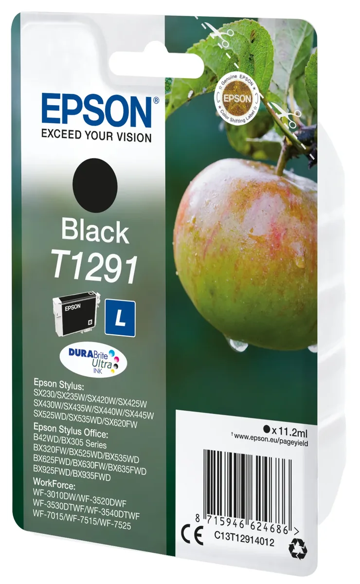 Epson T1291 XL -mustekasetti, 11.2 ml, musta