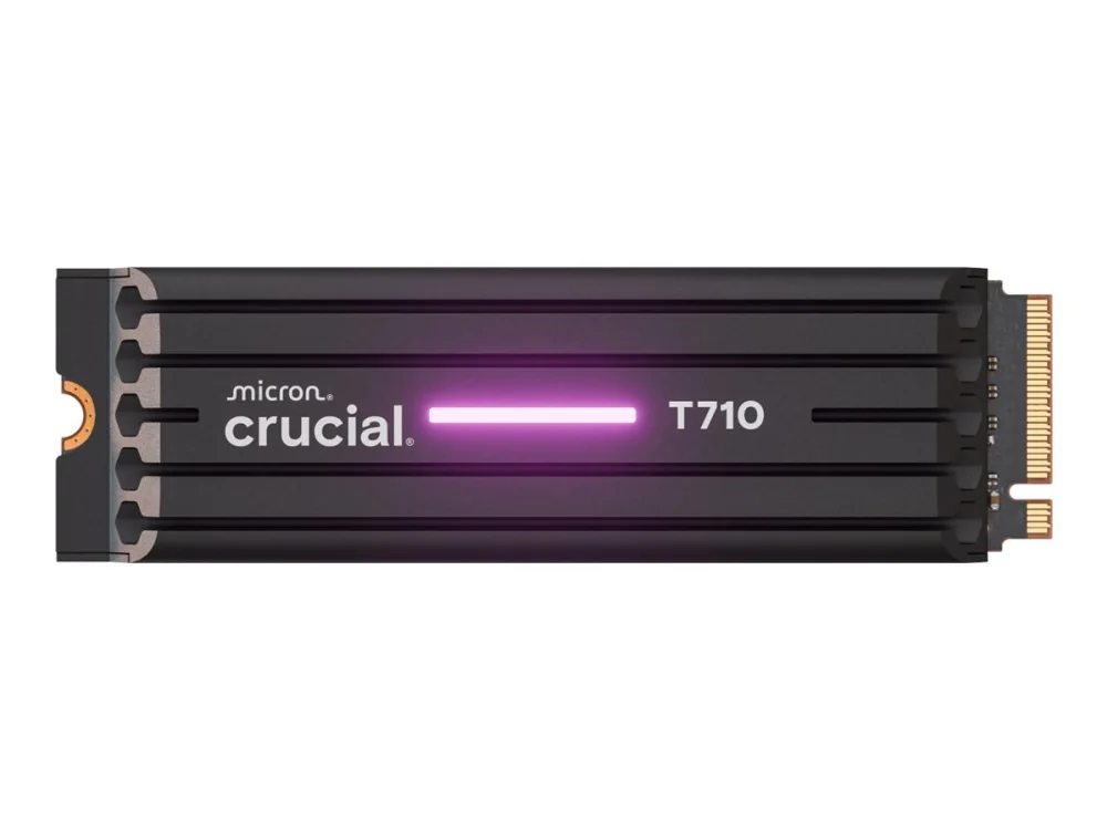 Crucial T710 2 Tt M.2 PCIe 5.0 x4 NVMe -SSD-levy, musta