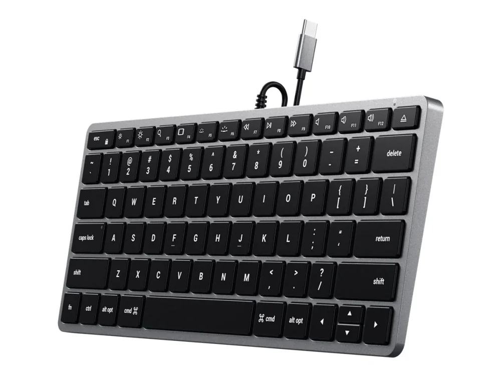 Satechi Slim W1 taustavalaistu näppäimistö (US English Layout) - Näppäimistö - Englanti (US) - Musta