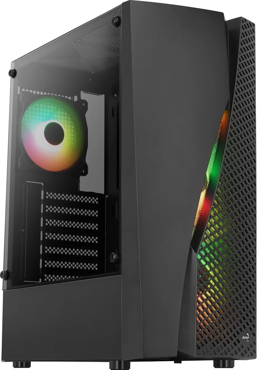 AeroCool Wave V3 -miditornikotelo ikkunalla, RGB-valaistuksella, musta