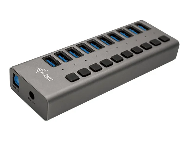 i-tec U3CHARGEHUB10, Sisätila, AC, 1 m, Harmaa